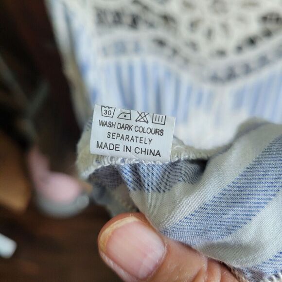 Fabulous MJ New York woman's boho top 100% Cotton No Sz Tag. Cottage Prarie Lace - Picture 7 of 12